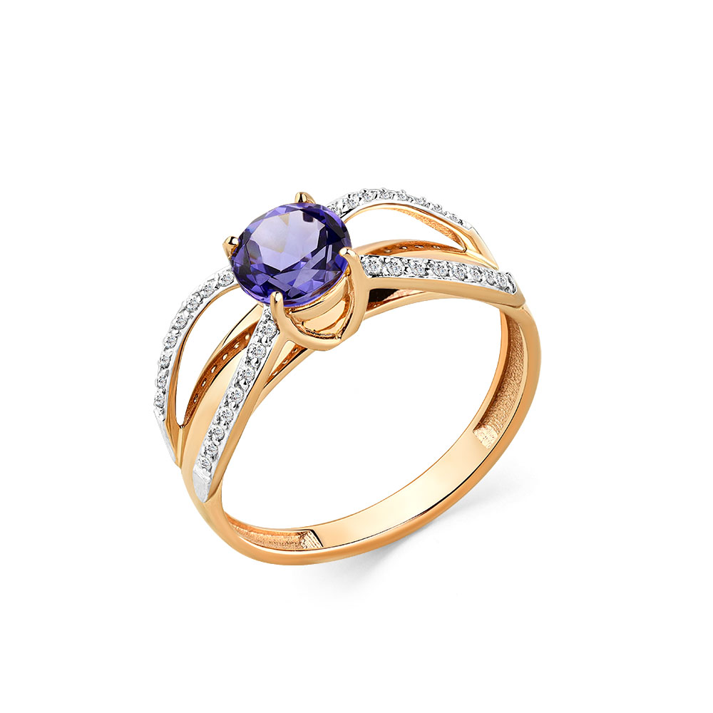 Кольцо из золота с камнем Фианит, Наноситал фото, цены