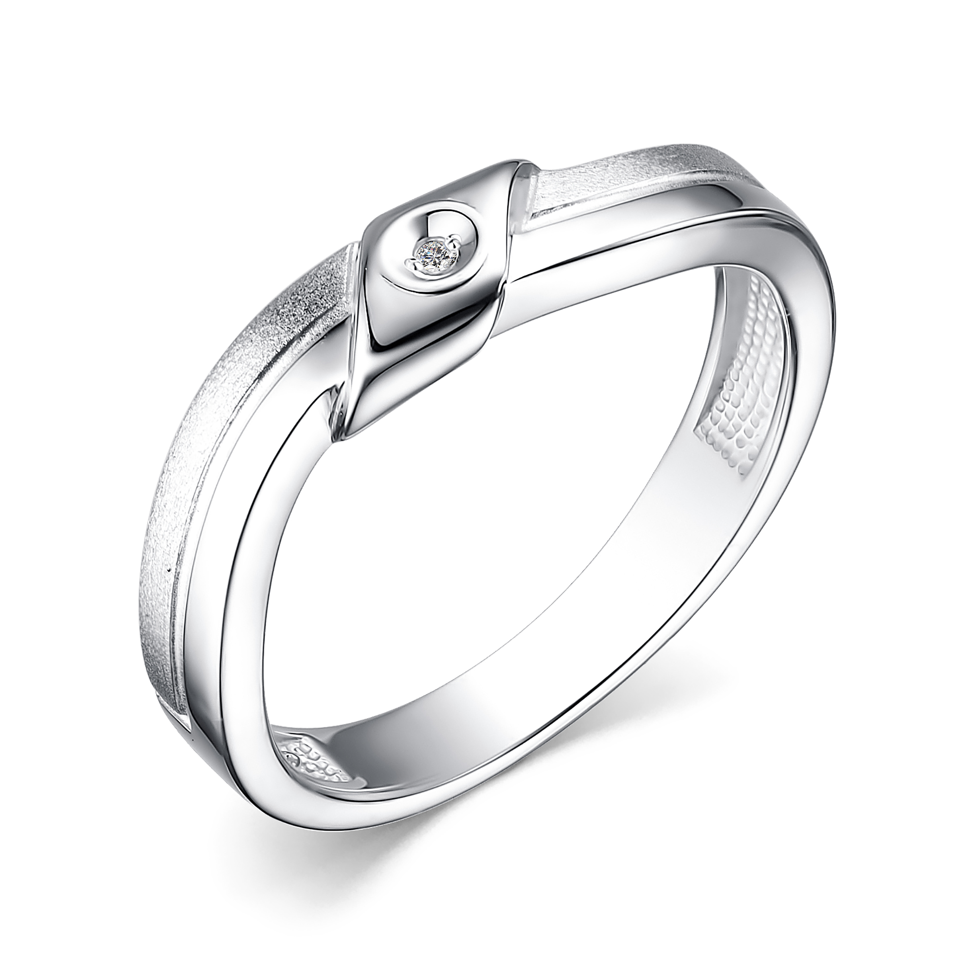 Кольцо из серебра с камнем Бриллиант фото, цены