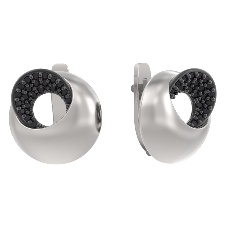 Серьги из серебра с камнем Шпинель фото, цены