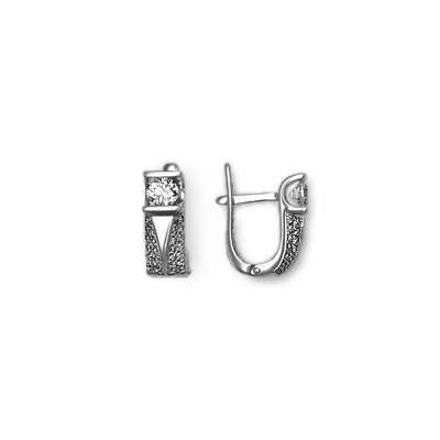 Серьги из золота с камнем Фианит фото, цены