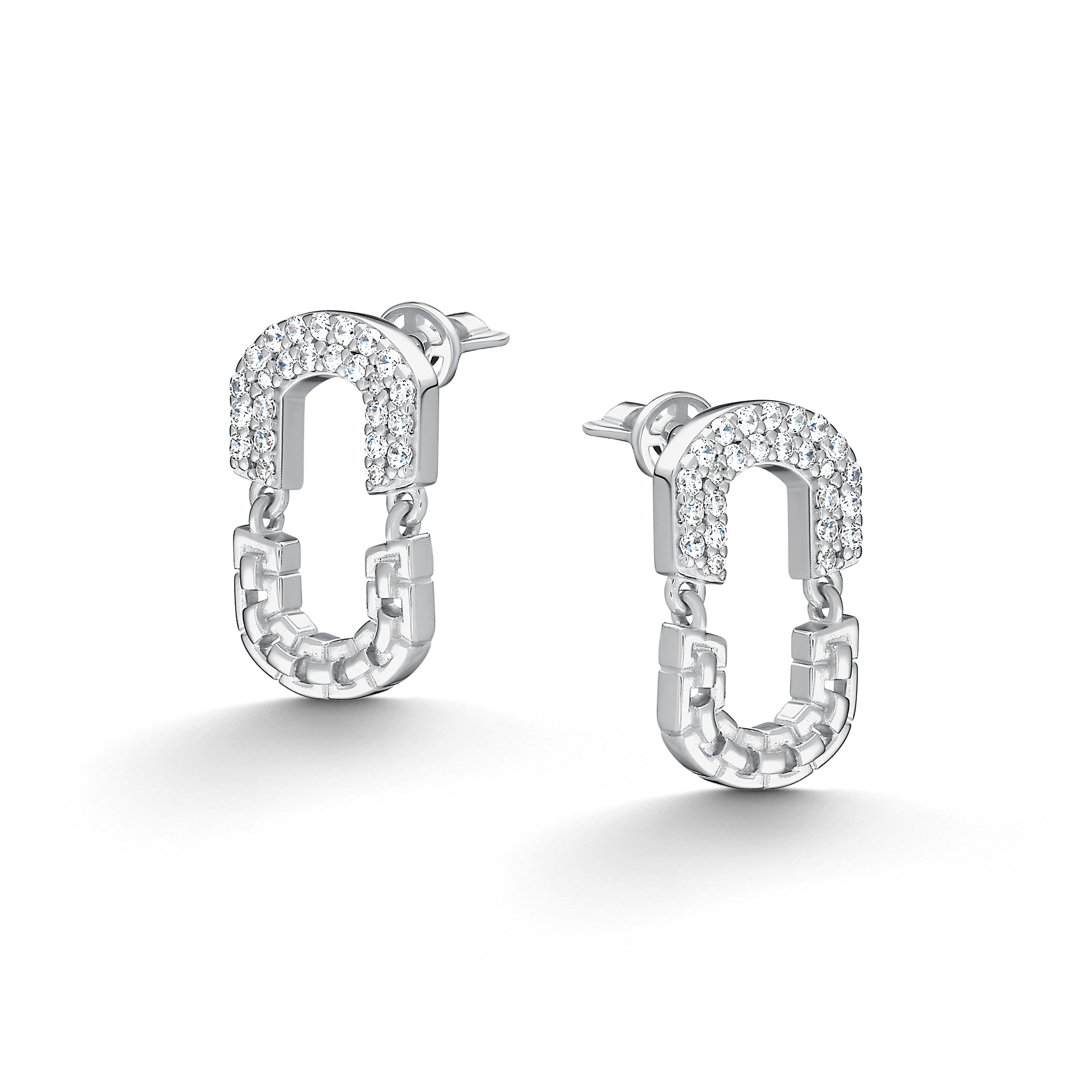 Пуссеты из серебра с камнем Фианит фото, цены