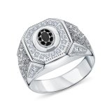 Печатка из серебра с камнем Фианит фото, цены