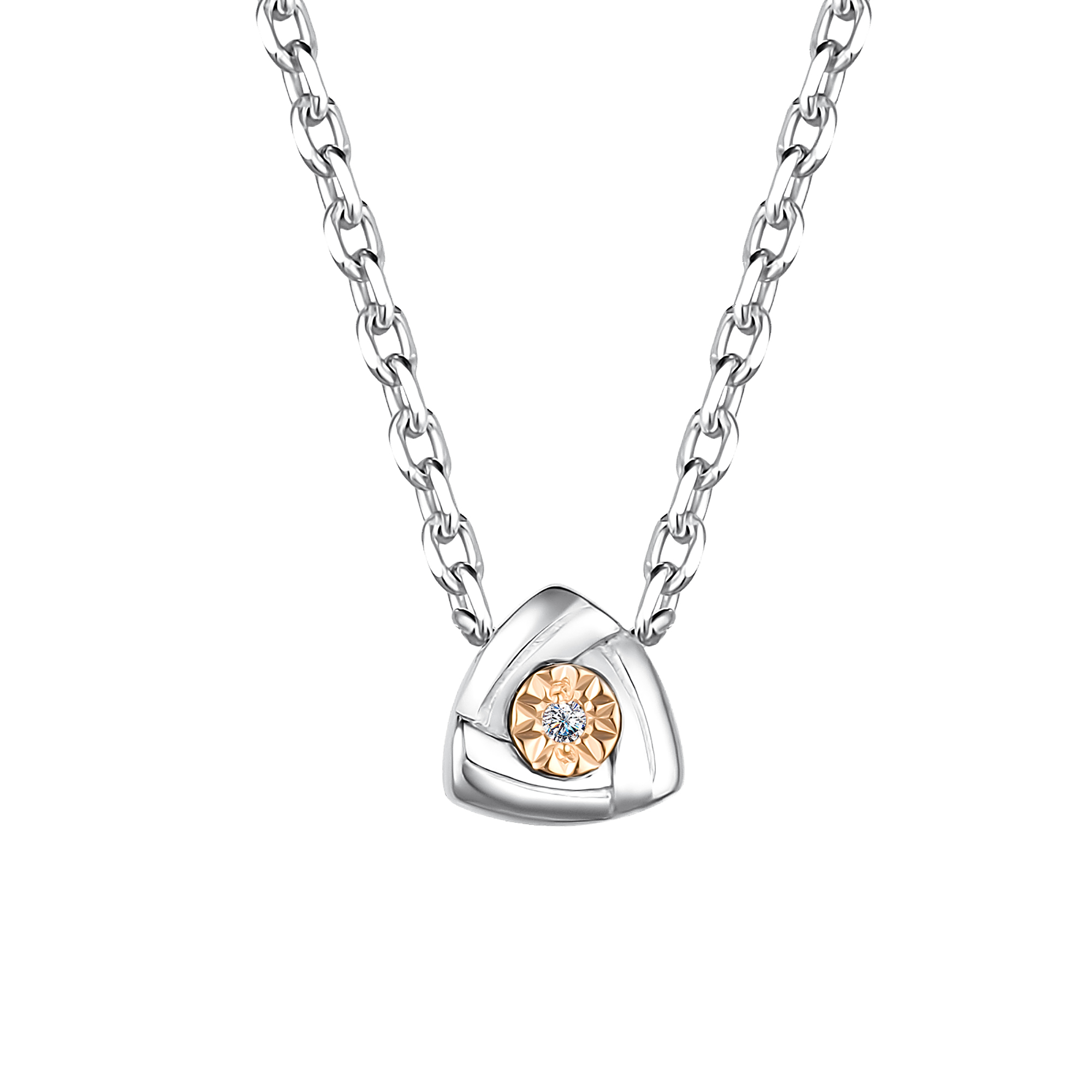 Колье из серебра с камнем Бриллиант, вставками золота фото, цены