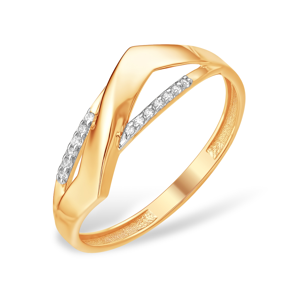 Кольцо из золота с камнем Фианит фото, цены