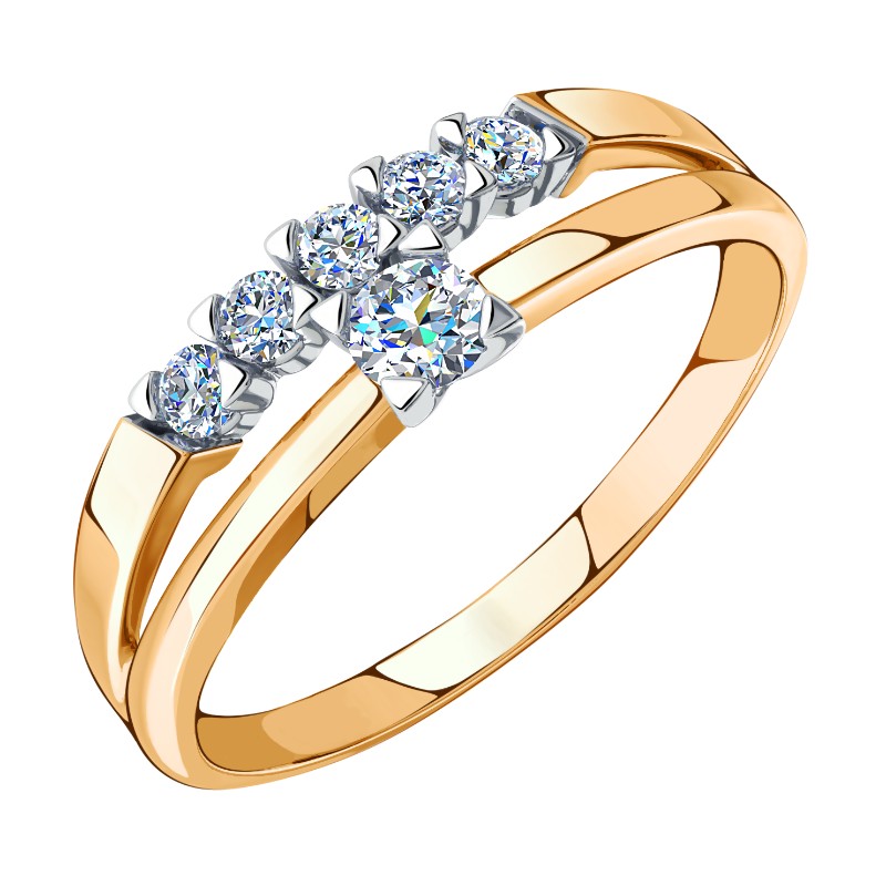 Кольцо из золота с камнем Фианит фото, цены