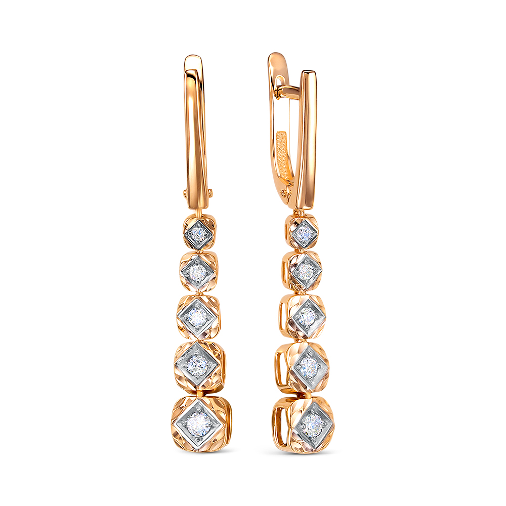 Серьги из золота с камнем Бриллиант фото, цены