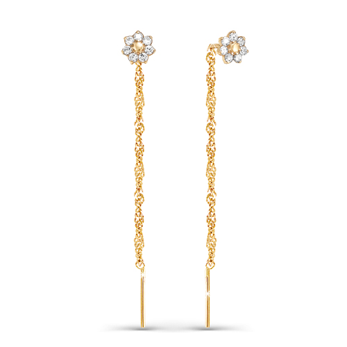 Продевки из золота с камнем Фианит фото, цены