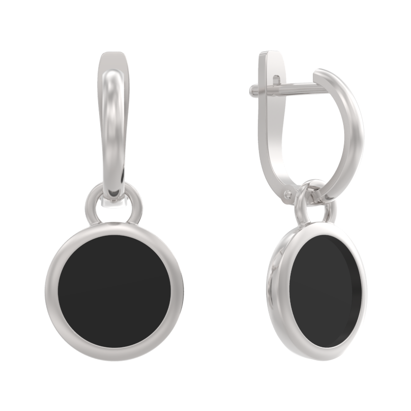 Серьги из серебра с камнем Агат фото, цены