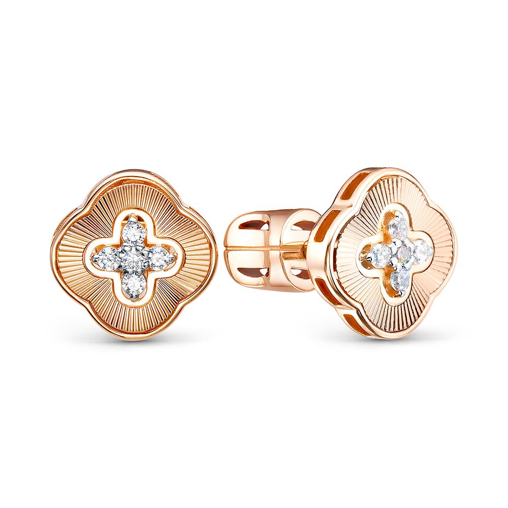 Пуссеты из золота с камнем Фианит фото, цены