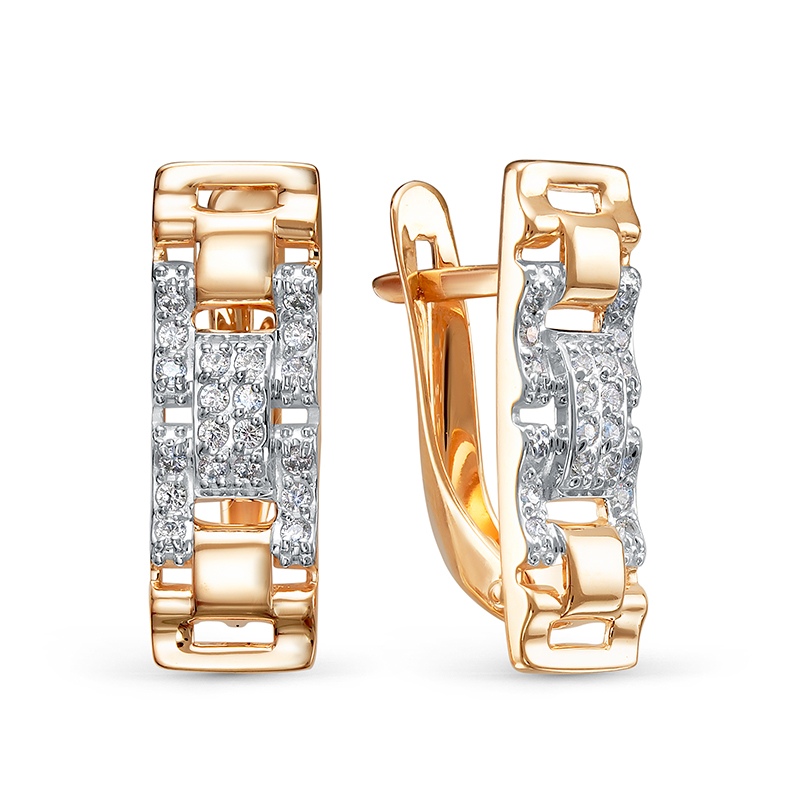 Серьги из золота с камнем Фианит фото, цены