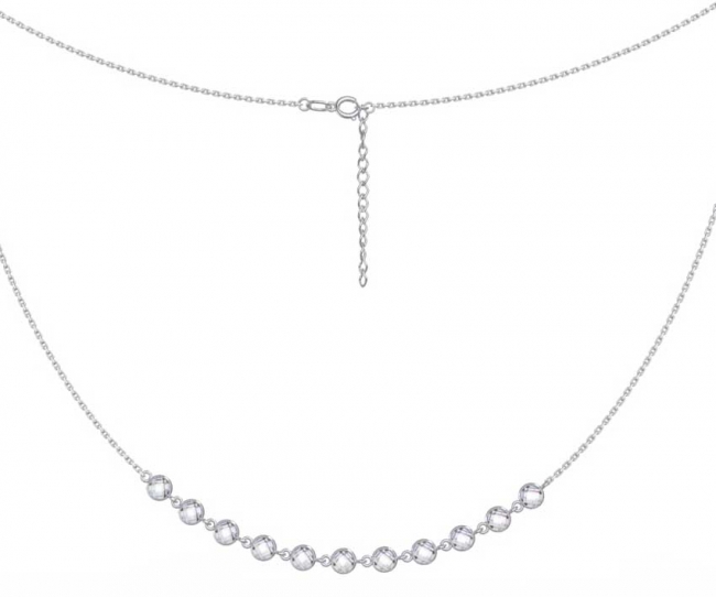 Колье из серебра с камнем Фианит фото, цены