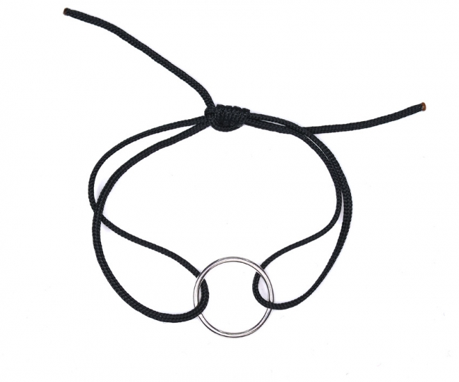 Браслет из серебра с камнем вставками текстиля фото, цены