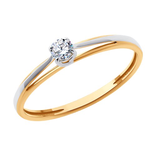 Кольцо из золота с камнем Фианит фото, цены