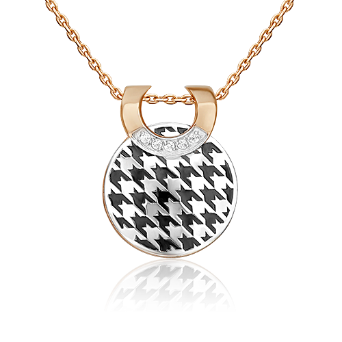 Подвеска из золота с камнем Фианит, вставками эмали фото, цены