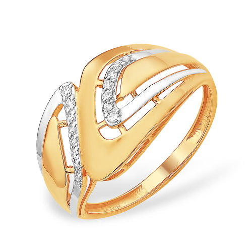 Кольцо из золота с камнем Фианит фото, цены