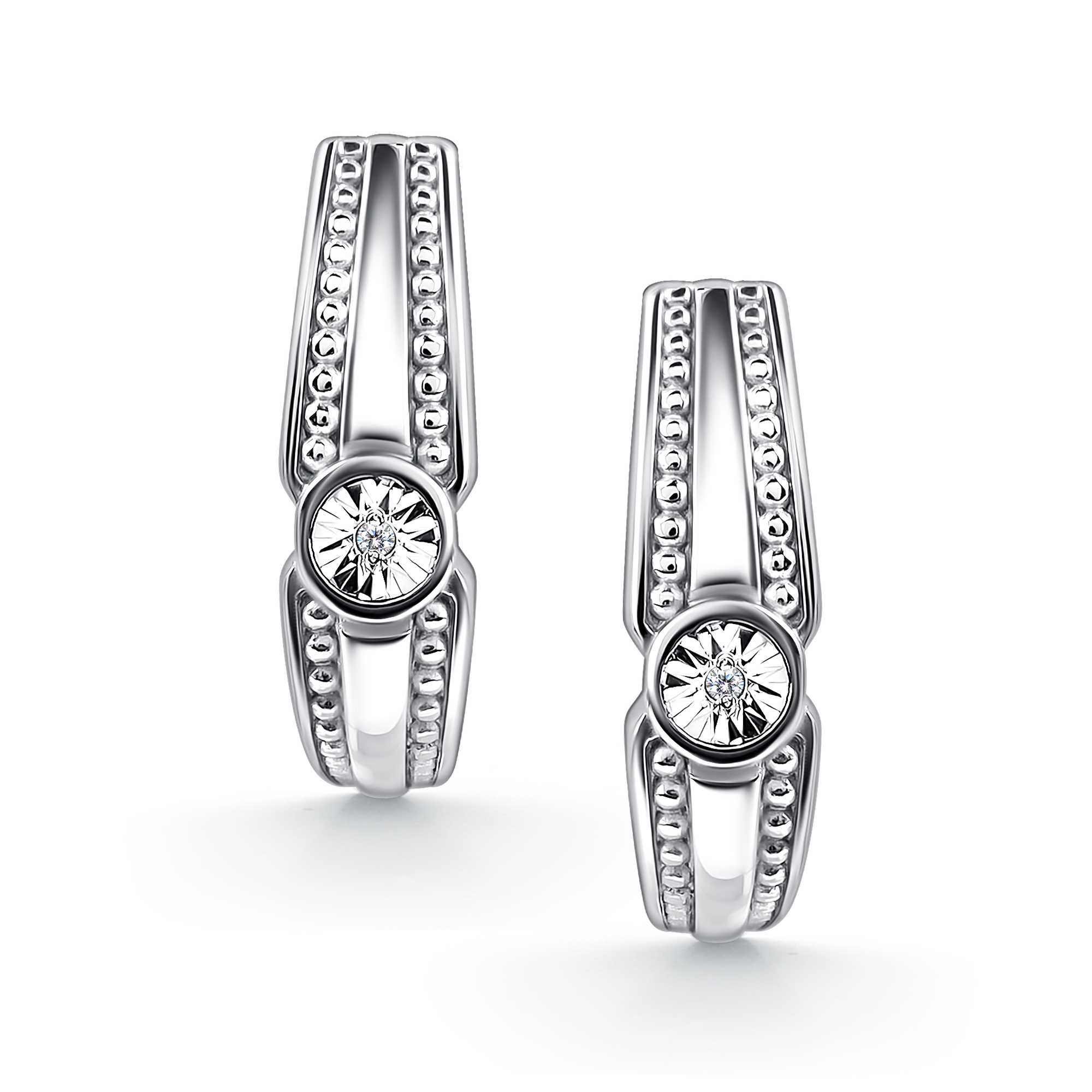 Серьги из серебра с камнем Бриллиант фото, цены