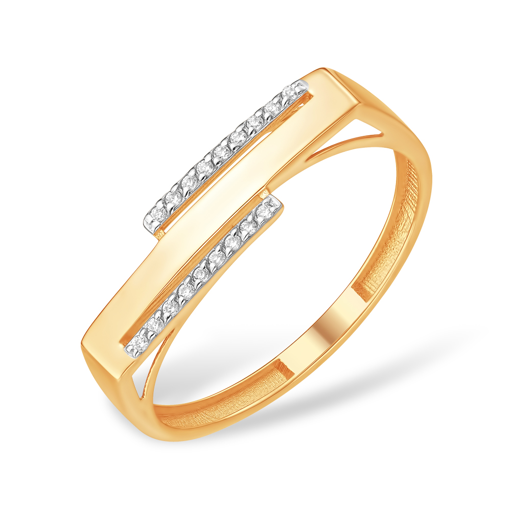 Кольцо из золота с камнем Фианит фото, цены