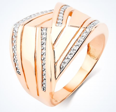 Кольцо из золота с камнем Фианит фото, цены