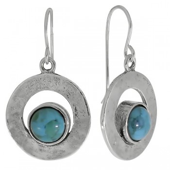 Серьги из серебра с камнем Бирюза фото, цены