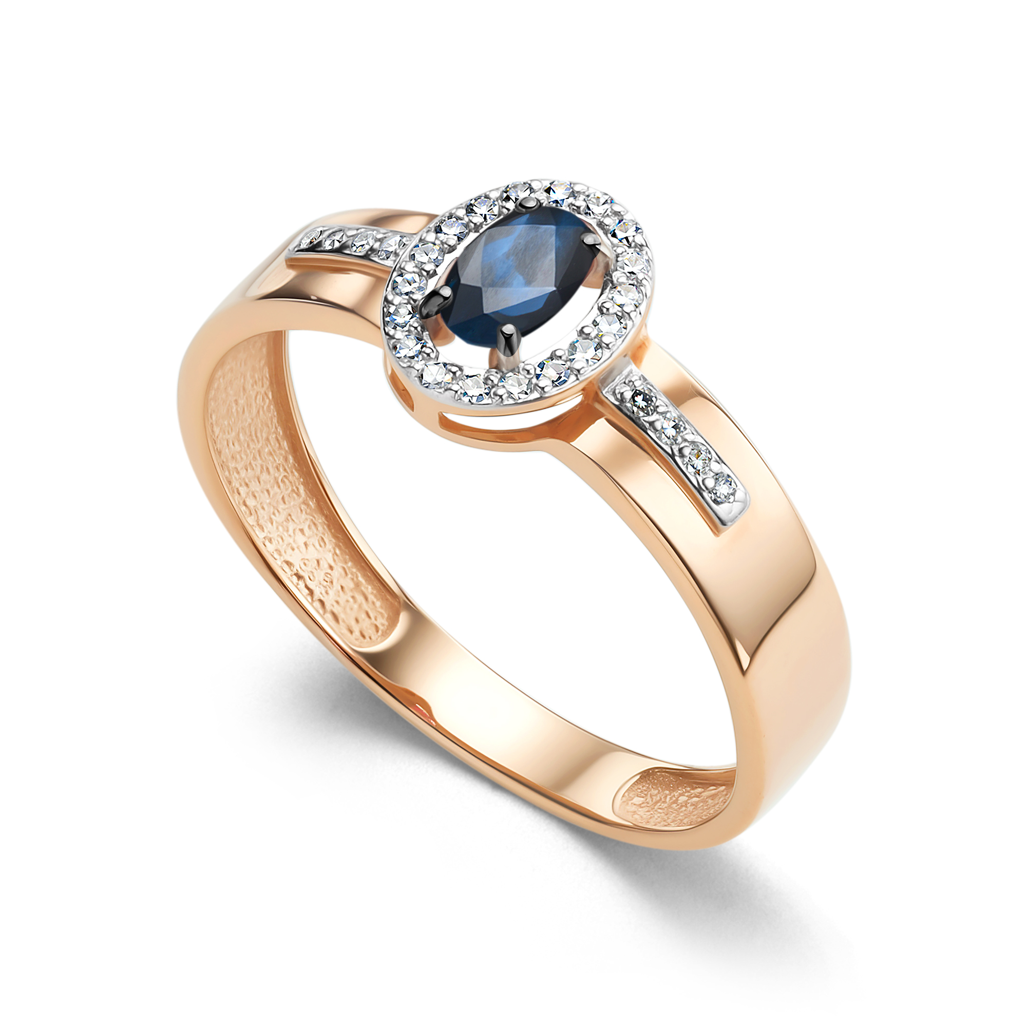 Кольцо из золота с камнем Бриллиант, Сапфир фото, цены