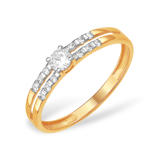 Кольцо из золота с камнем Фианит фото, цены