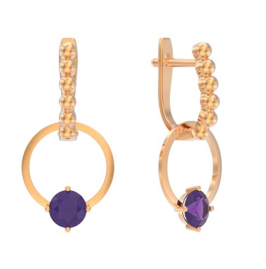 Серьги из золота с камнем Топаз фото, цены