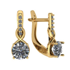 Серьги из золота с камнем Фианит фото, цены