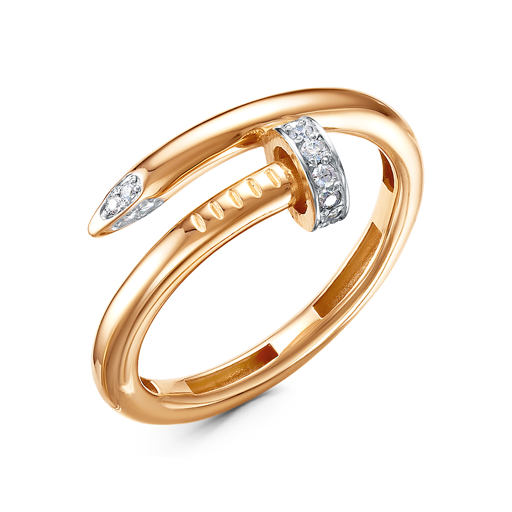 Кольцо из золота с камнем Фианит фото, цены