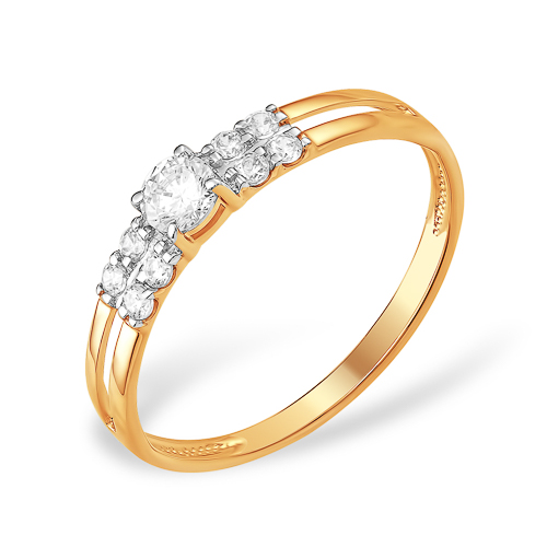 Кольцо из золота с камнем Фианит фото, цены