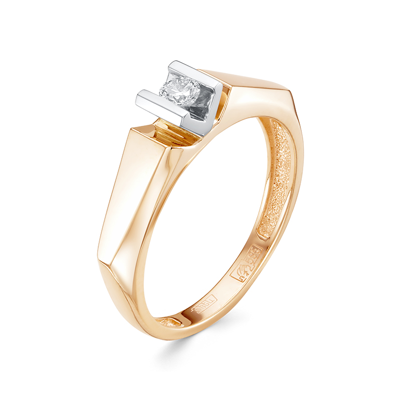 Кольцо из золота с камнем Бриллиант фото, цены