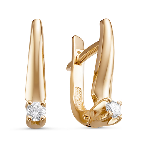 Серьги из белого золота с камнем Бриллиант фото, цены