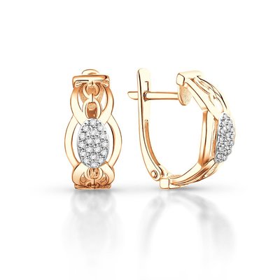 Серьги из золота с камнем Фианит фото, цены