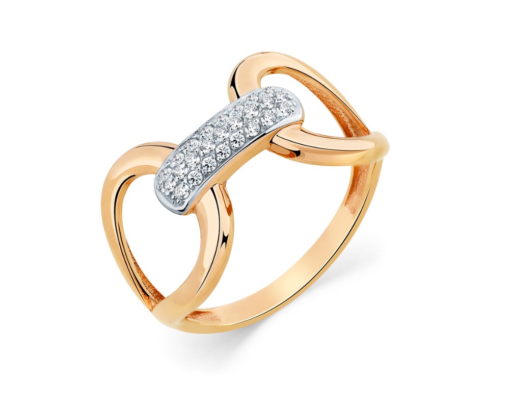 Кольцо из золота с камнем Фианит фото, цены