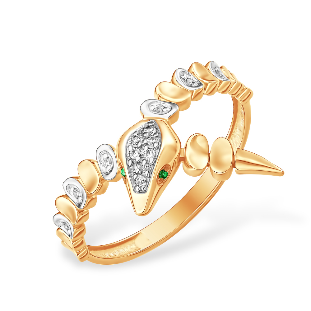 Кольцо из золота с камнем Фианит фото, цены