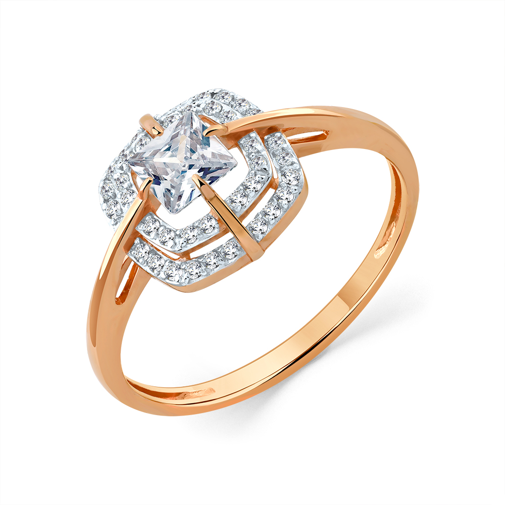 Кольцо из золота с камнем Фианит фото, цены