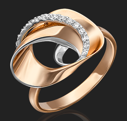 Кольцо из золота с камнем Фианит фото, цены