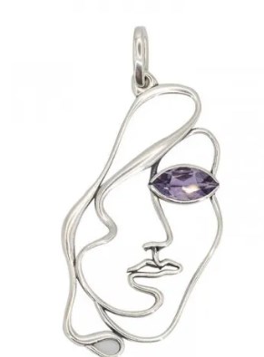 Подвеска из серебра с камнем аметист фото, цены