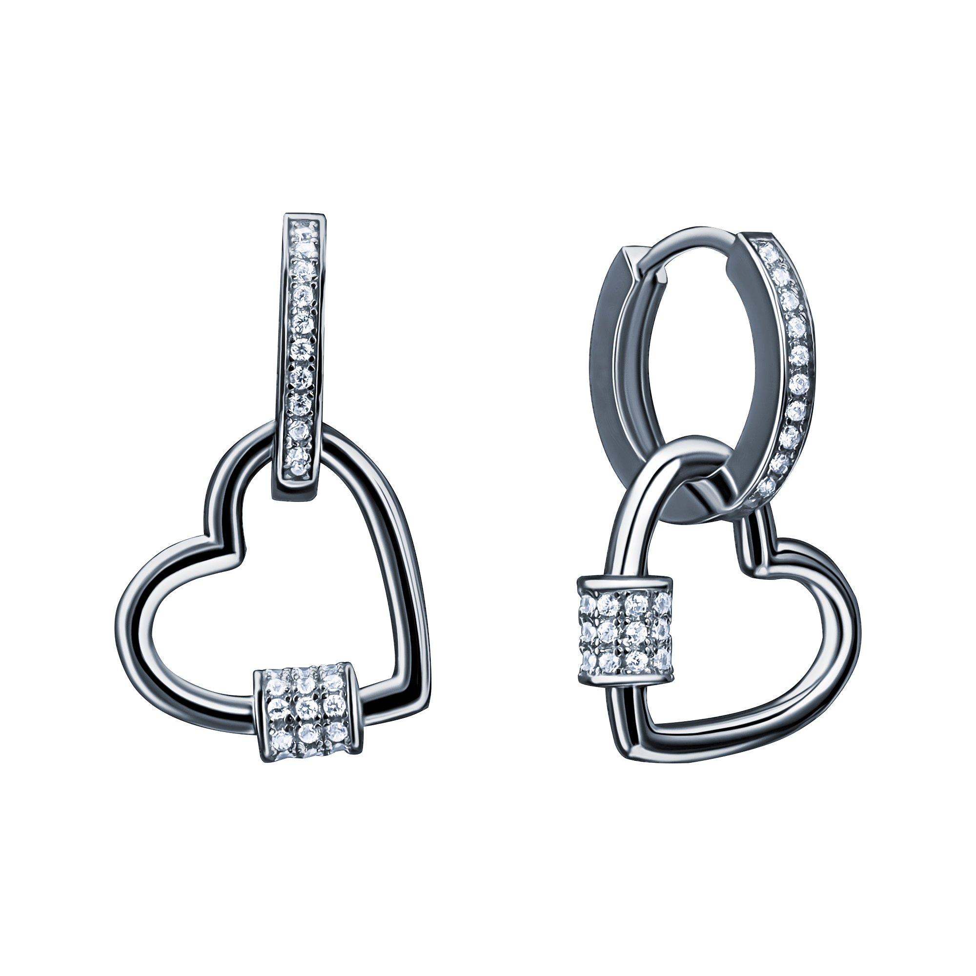 Серьги из серебра с камнем Циркон фото, цены