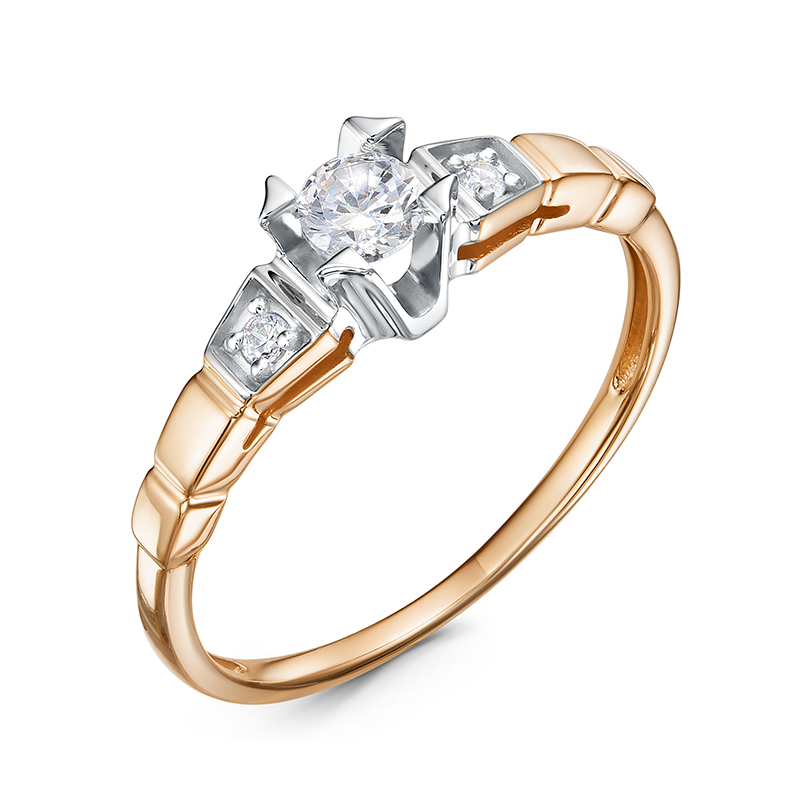 Кольцо из золота с камнем Фианит фото, цены