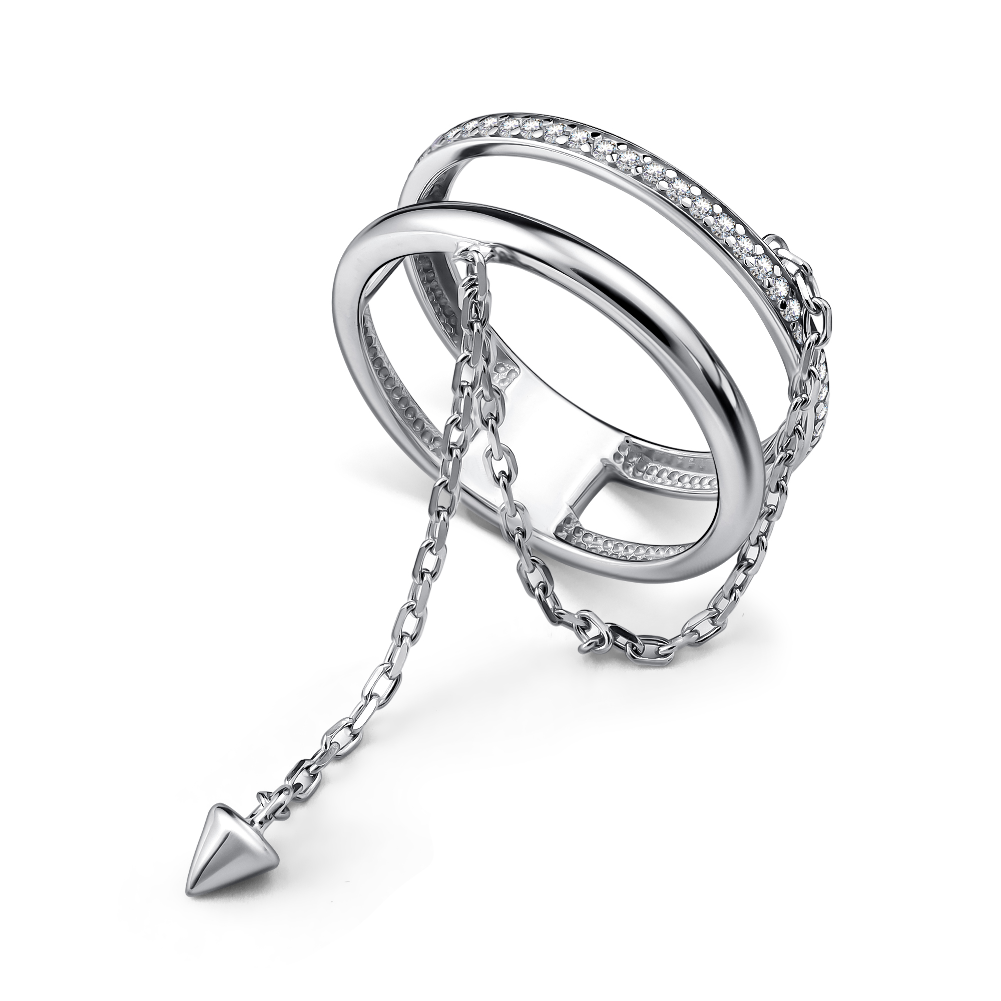 Кольцо из серебра с камнем Фианит фото, цены