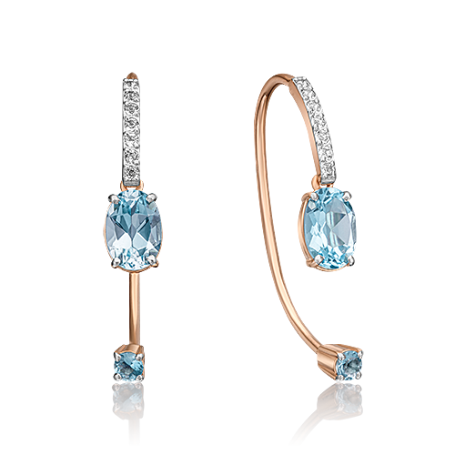 Серьги из золота с камнем Топаз фото, цены