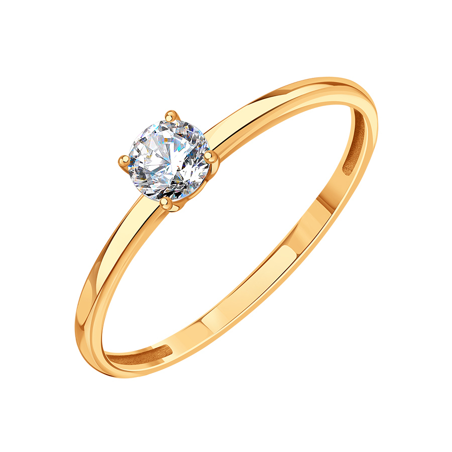 Кольцо из золота с камнем Фианит фото, цены