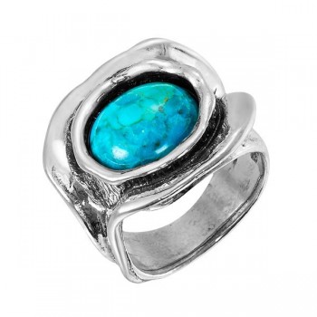 Кольцо из серебра с камнем Бирюза фото, цены