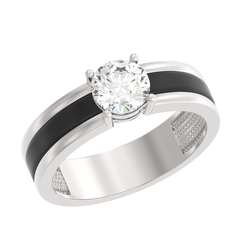 Кольцо из серебра с камнем Фианит, вставками эмали фото, цены