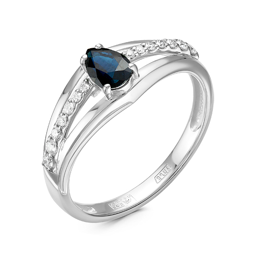 Кольцо из золота с камнем Бриллиант, Сапфир фото, цены