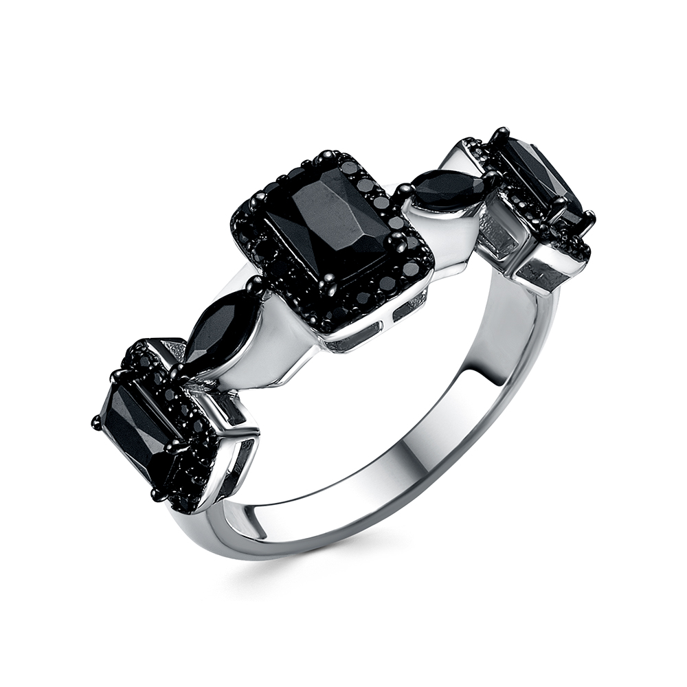 Кольцо из серебра с камнем вставками эмали, Шпинель фото, цены