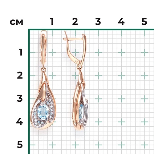 Серьги из золота с камнем Топаз фото, цены