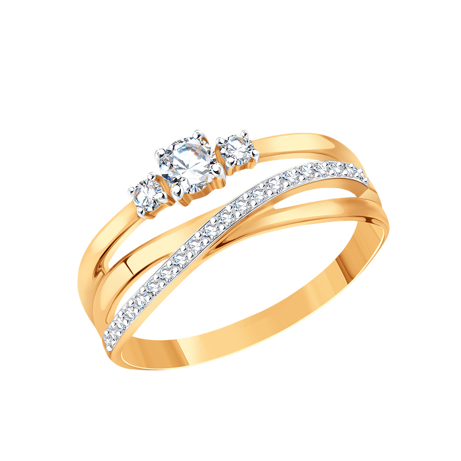 Кольцо из золота с камнем Фианит фото, цены