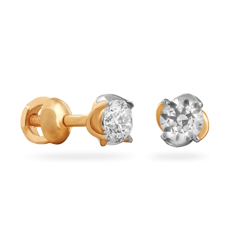 Пуссеты из золота с камнем Фианит фото, цены