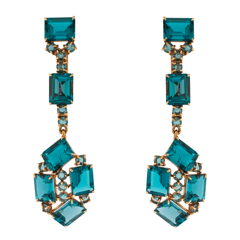 Серьги из золота с камнем аметист, Фианит фото, цены